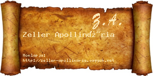 Zeller Apollinária névjegykártya